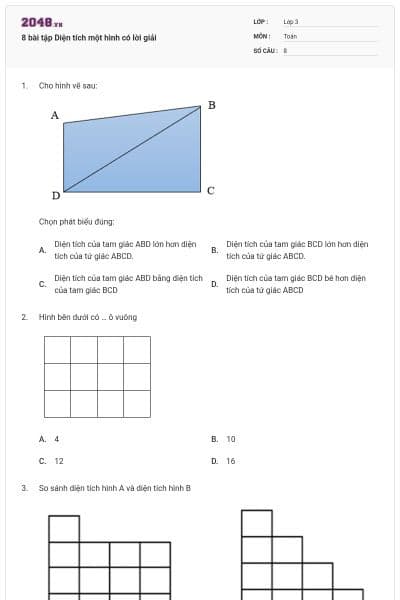 8 bài tập Diện tích một hình có lời giải