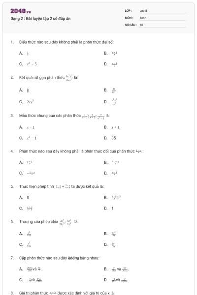 Dạng 2 : Bài luyện tập 2 có đáp án