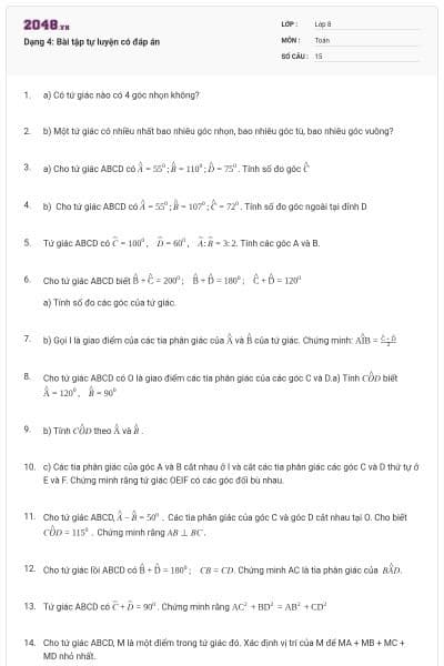 Dạng 4: Bài tập tự luyện có đáp án