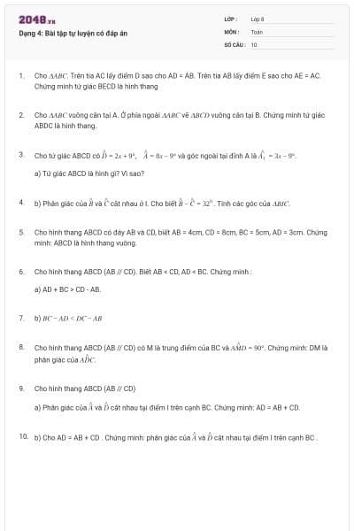 Dạng 4: Bài tập tự luyện có đáp án