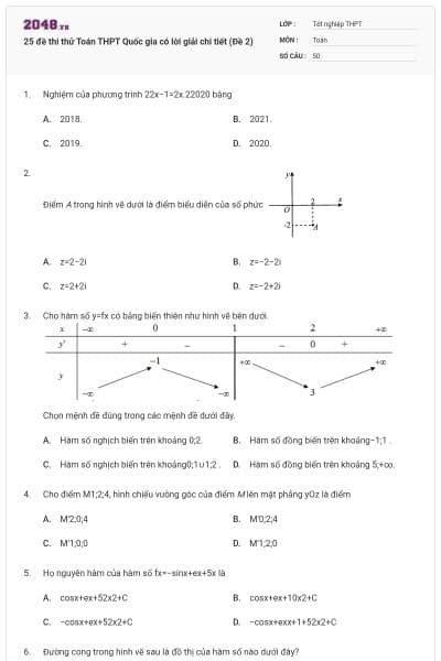 25 đề thi thử Toán THPT Quốc gia có lời giải chi tiết (Đề 2)