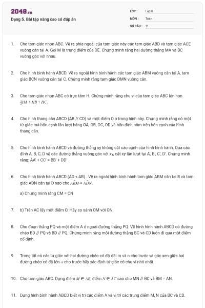 Dạng 5. Bài tập nâng cao có đáp án