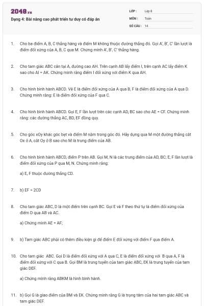 Dạng 4: Bài nâng cao phát triển tư duy có đáp án