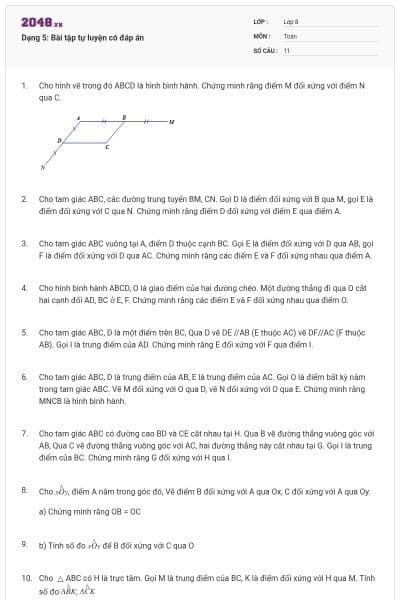 Dạng 5: Bài tập tự luyện có đáp án