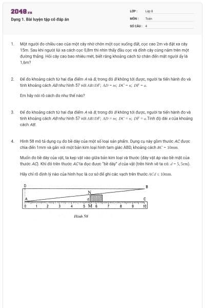 Dạng 1. Bài luyện tập có đáp án