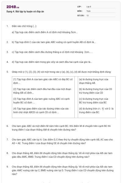 Dạng 4. Bài tập tự luyện có đáp án