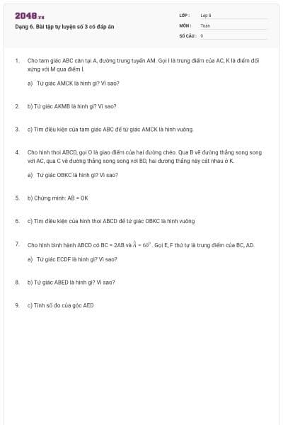 Dạng 6. Bài tập tự luyện số 3 có đáp án