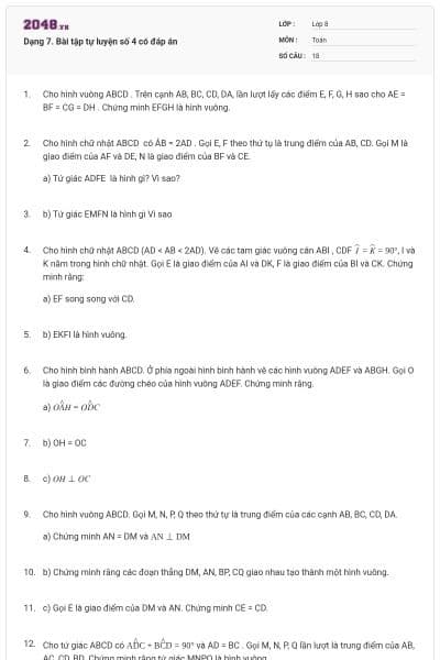 Dạng 7. Bài tập tự luyện số 4 có đáp án