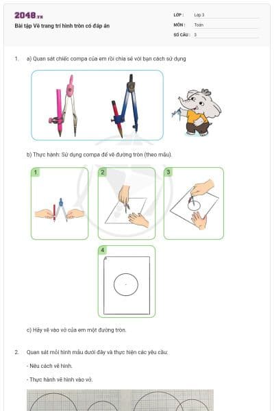 Bài tập Vẽ trang trí hình tròn có đáp án