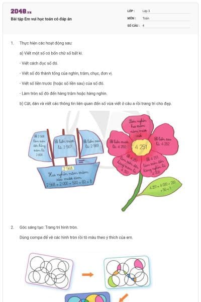Bài tập Em vui học toán có đáp án