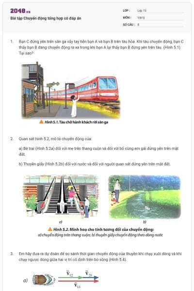 Bài tập Chuyển động tổng hợp có đáp án