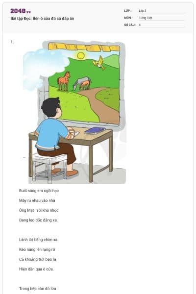 Bài tập Đọc: Bên ô cửa đá có đáp án