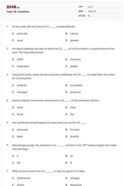 Topic 36: Inventions