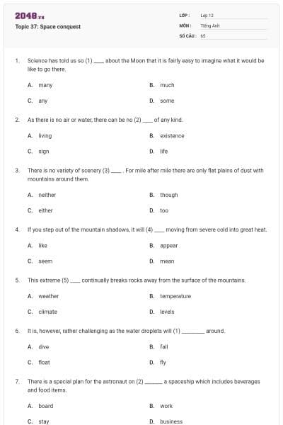 Topic 37: Space conquest