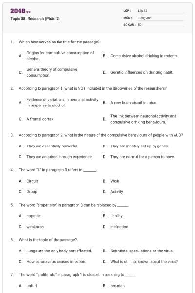 Topic 38: Research (Phần 2)