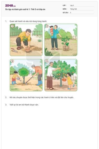 Ôn tập và đánh giá cuối kì 1: Tiết 5 có đáp án