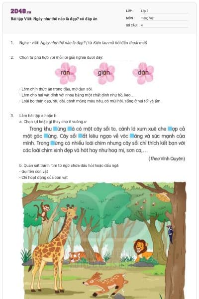 Bài tập Viết: Ngày như thế nào là đẹp? có đáp án