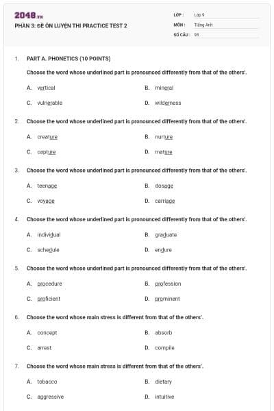 PHẦN 3: ĐỀ ÔN LUYỆN THI PRACTICE TEST 2
