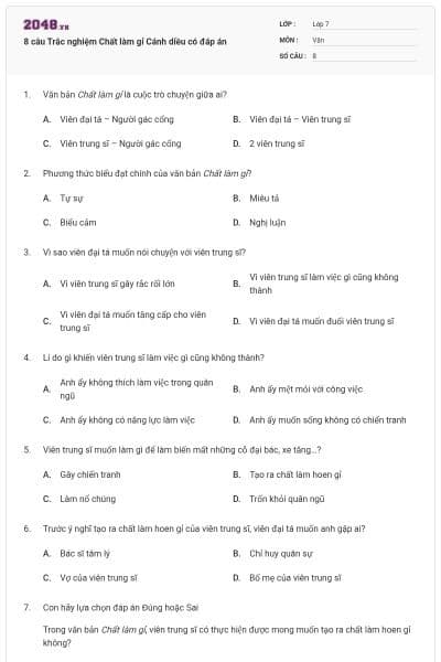 8 câu Trắc nghiệm Chất làm gỉ Cánh diều có đáp án