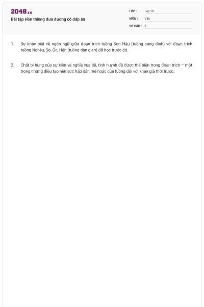 Bài tập Hồn thiêng đưa đường có đáp án