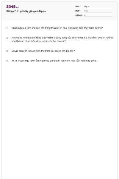 Bài tập Ếch ngồi đáy giếng có đáp án