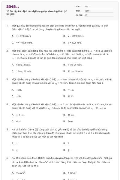 10 Bài tập Xác định các đại lượng dựa vào công thức (có lời giải)