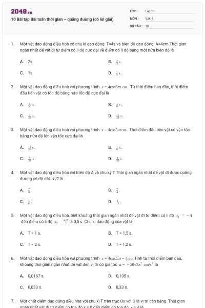 10 Bài tập Bài toán thời gian – quãng đường (có lời giải)