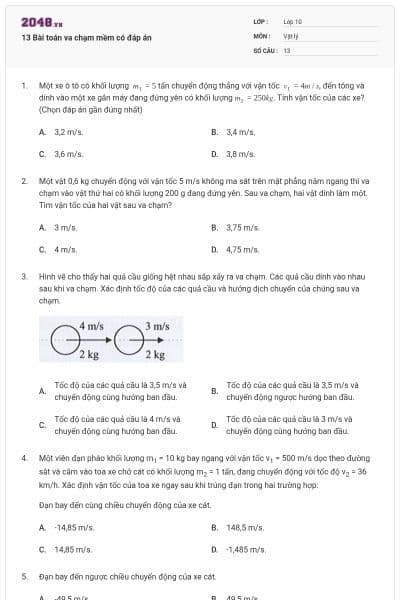 13 Bài toán va chạm mềm có đáp án