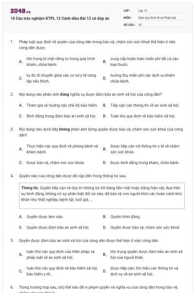 10 Câu trắc nghiệm KTPL 12 Cánh diều Bài 12 có đáp án