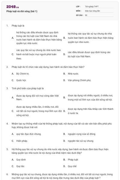 Pháp luật và đời sống (bài 1)