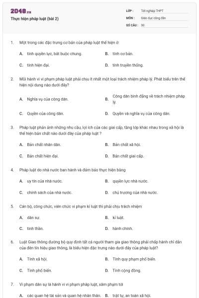 Thực hiện pháp luật (bài 2)