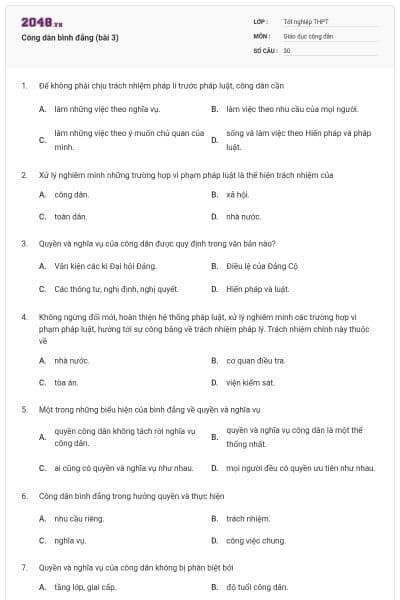 Công dân bình đẳng (bài 3)