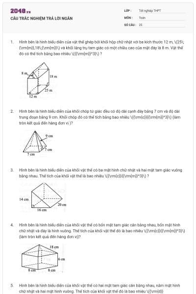 CÂU TRẮC NGHIỆM TRẢ LỜI NGẮN