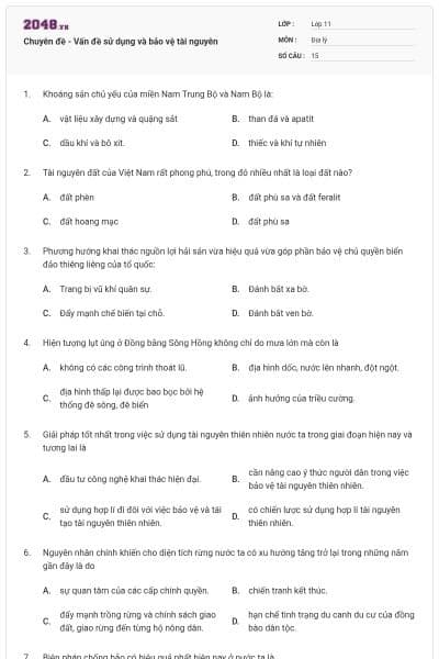 Chuyên đề - Vấn đề sử dụng và bảo vệ tài nguyên