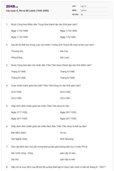 Các nước Á, Phi và Mĩ Latinh (1945-2000)