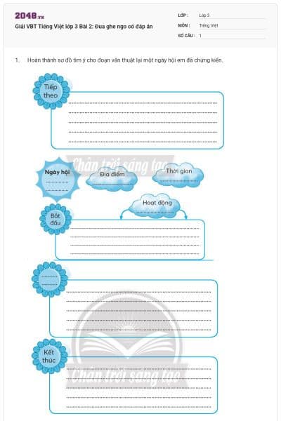 Giải VBT Tiếng Việt lớp 3 Bài 2: Đua ghe ngo có đáp án