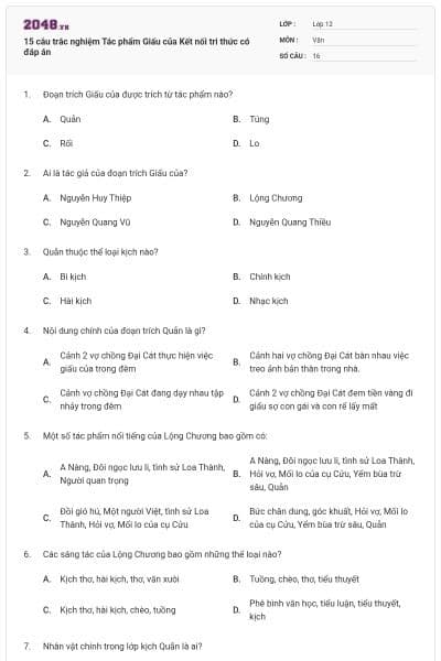 15 câu trắc nghiệm Tác phẩm Giấu của Kết nối tri thức có đáp án
