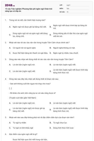 15 câu Trắc nghiệm Phương tiện phi ngôn ngữ Chân trời sáng tạo có đáp án