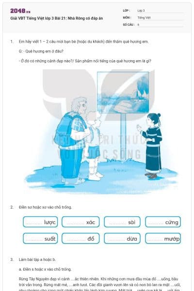 Giải VBT Tiếng Việt lớp 3 Bài 21: Nhà Rông có đáp án