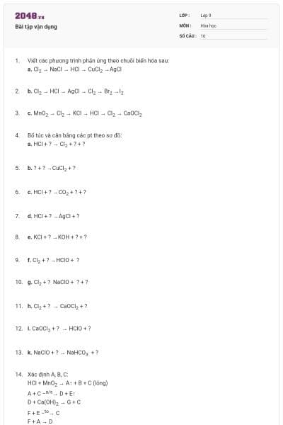 Bài tập vận dụng