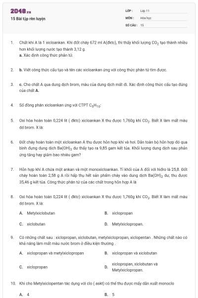 15 Bài tập rèn luyện