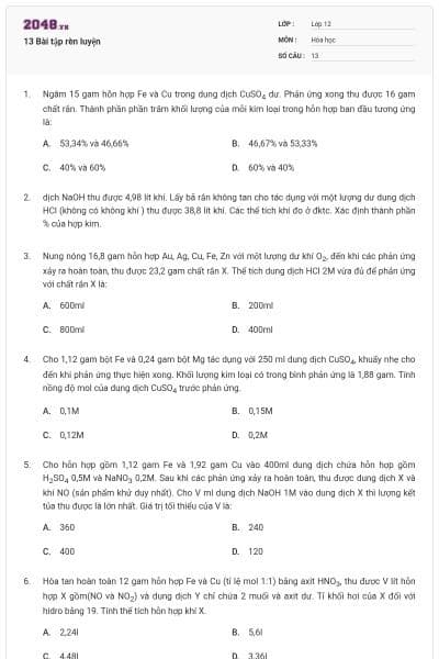 13 Bài tập rèn luyện