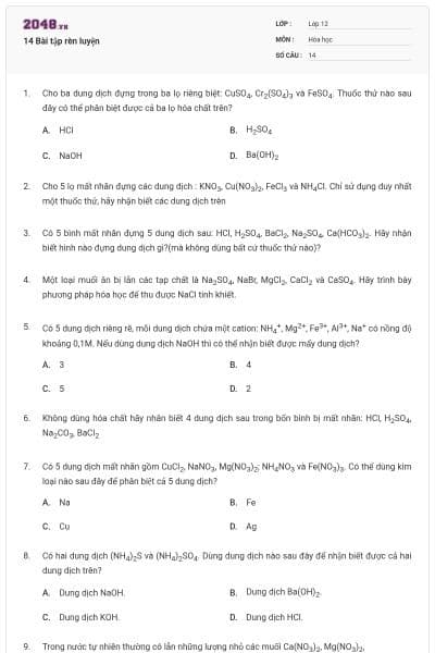 14 Bài tập rèn luyện