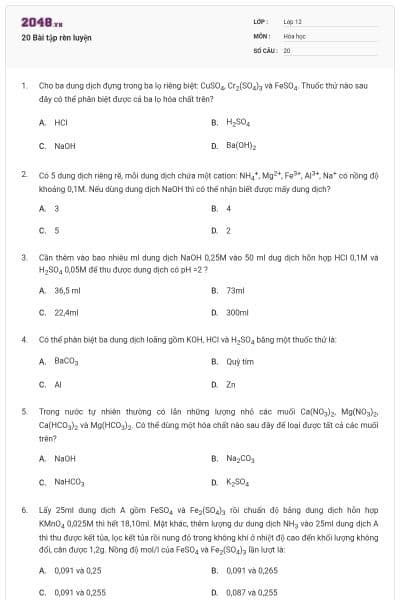 20 Bài tập rèn luyện