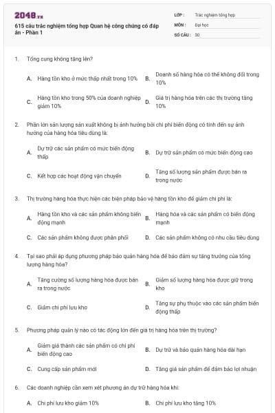 615 câu trắc nghiệm tổng hợp Quan hệ công chúng có đáp án - Phần 1