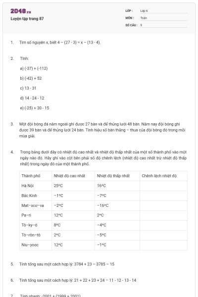 Luyện tập trang 87