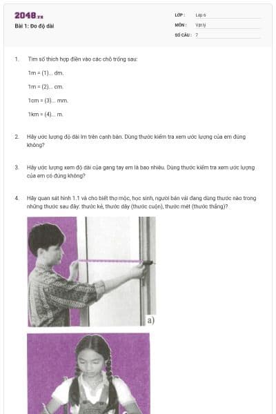 Bài 1: Đo độ dài