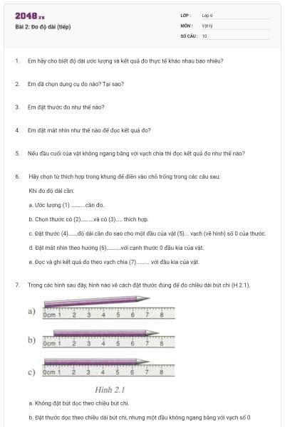 Bài 2: Đo độ dài (tiếp)