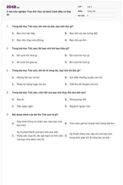 5 câu trắc nghiệm Trao đổi: Học và hành Cánh diều có đáp án