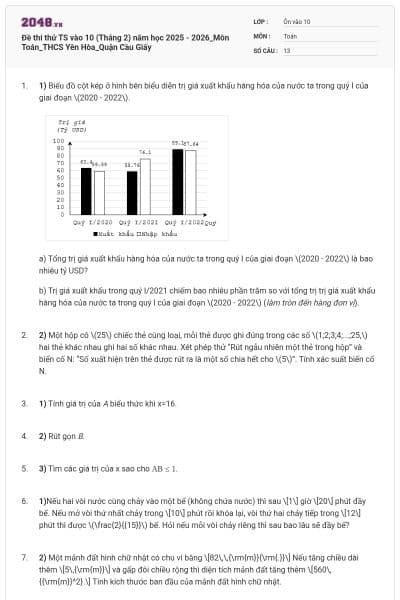 Đề thi thử TS vào 10 (Tháng 2) năm học 2025 - 2026_Môn Toán_THCS Yên Hòa_Quận Cầu Giấy